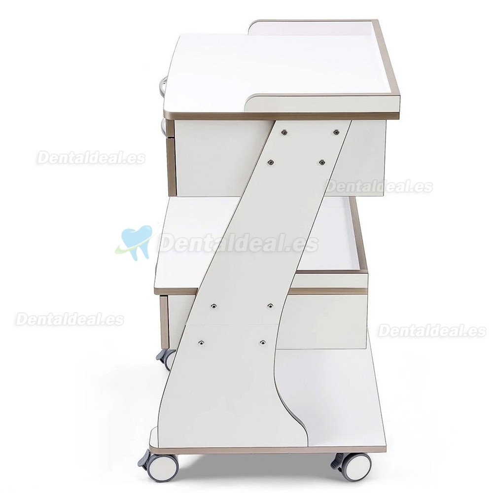 Dentech G06 Carro Dental con Armario de Almacenamiento y Bandeja de Instrumental con Doble Caj&oacute;n